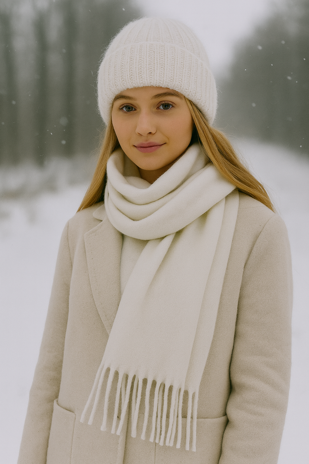 Pofuduk Şal (Beyaz)