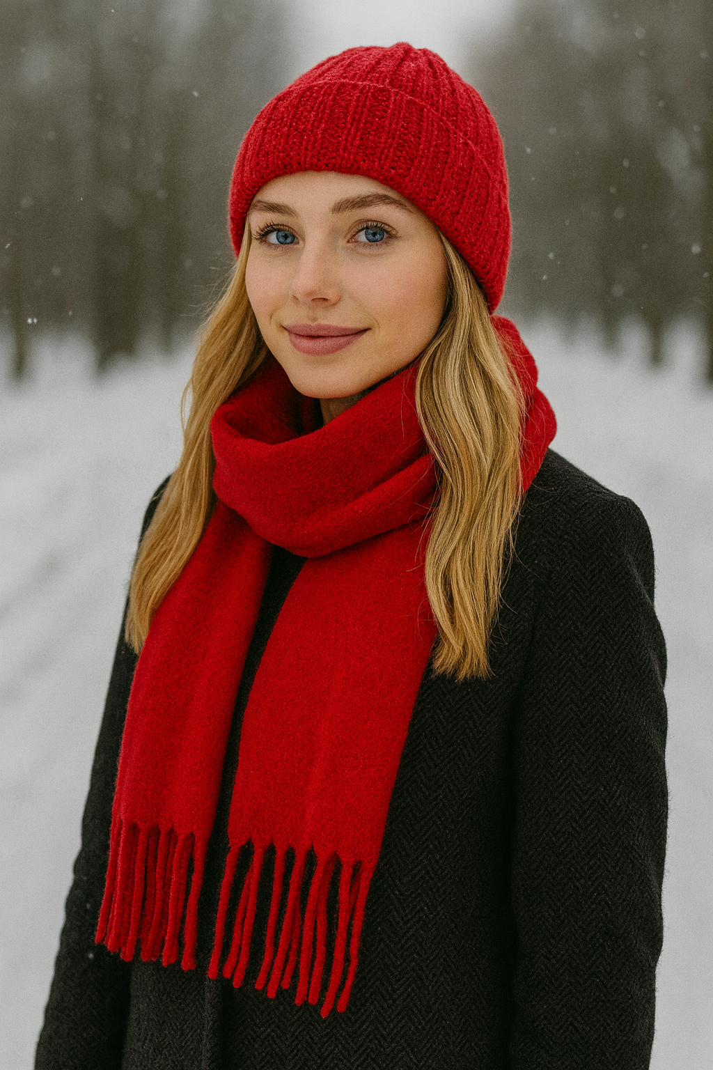 Pofuduk Şal (Kırmızı)