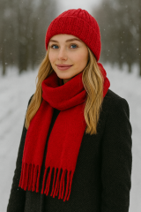 Pofuduk Şal (Kırmızı)