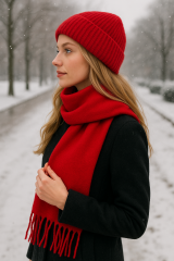 Pofuduk Şal (Kırmızı)