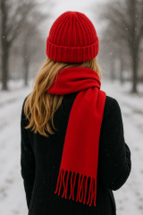 Pofuduk Şal (Kırmızı)